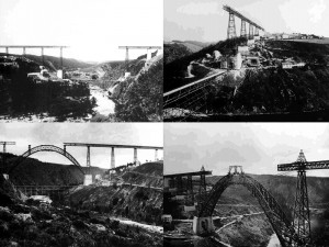 Photos de la construction du viaduc de Garabit