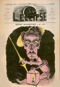 Caricature de Rochefort, créateur du journal La lanterne