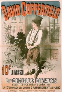 Affiche pour la parution de David Copperfield de Dickens en feuilleton