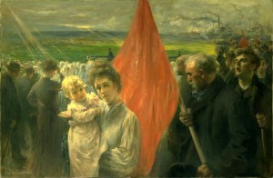 Grève à Saint Ouen, tableau de Delance