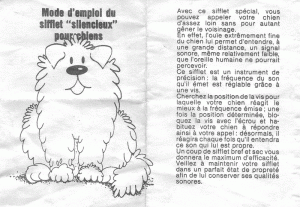 sifflet silencieux pour chien