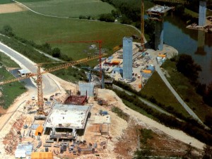 Chantier du viaduc de Poncin