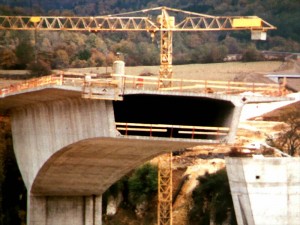 chantier du viaduc de Poncin